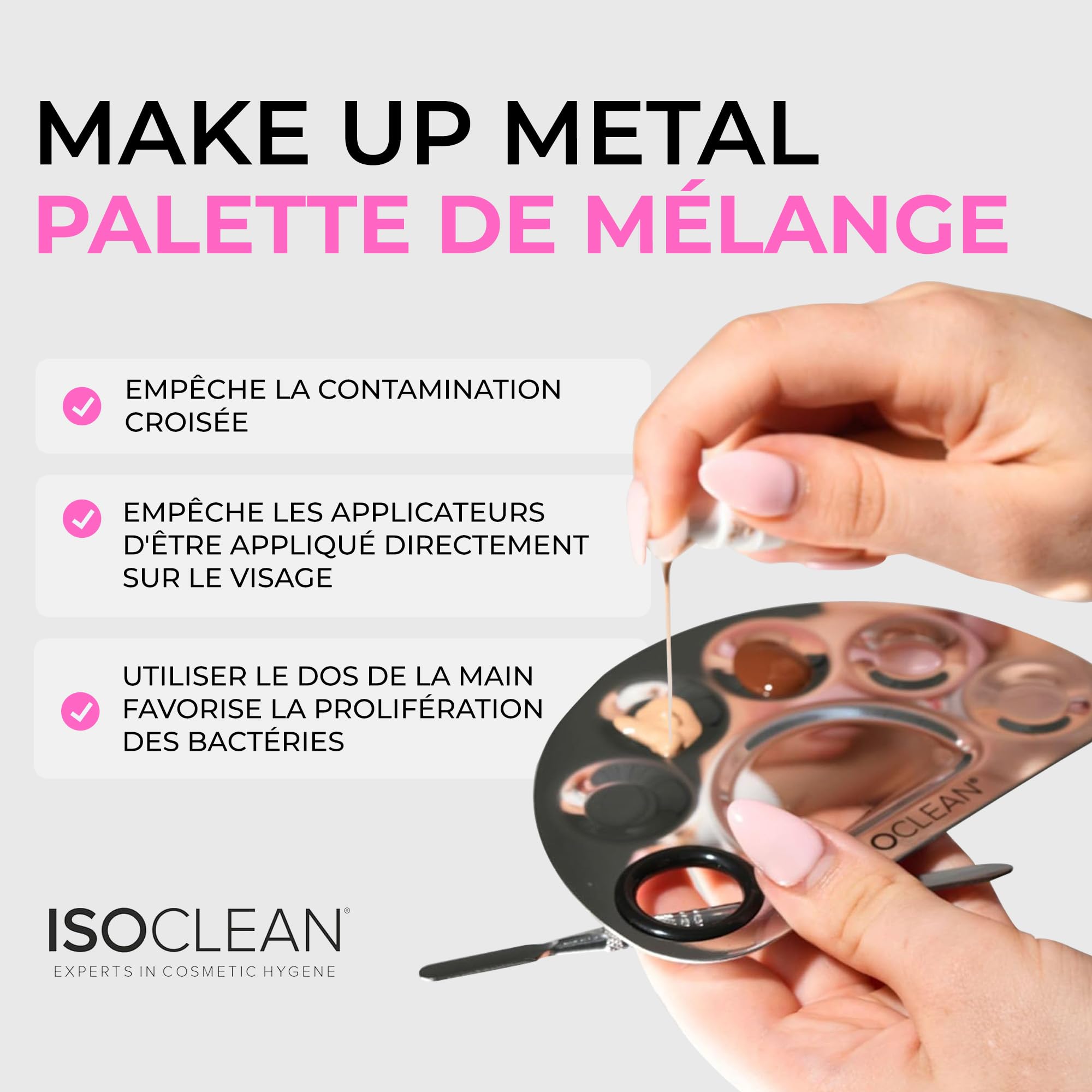 TYVEK ISOCLEAN Makeup Accessories palette de mélange maquillage métal avec spatule