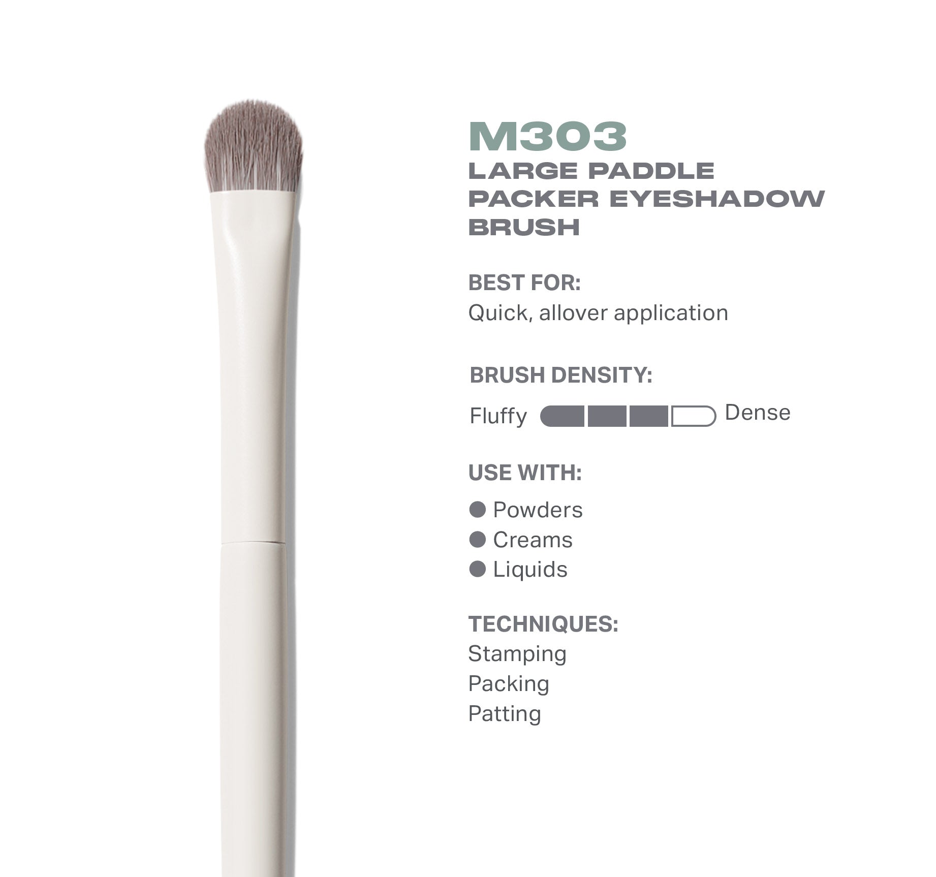 Morphe Eye Brushes M303 Large Paddle Packer pinceau plat paupières