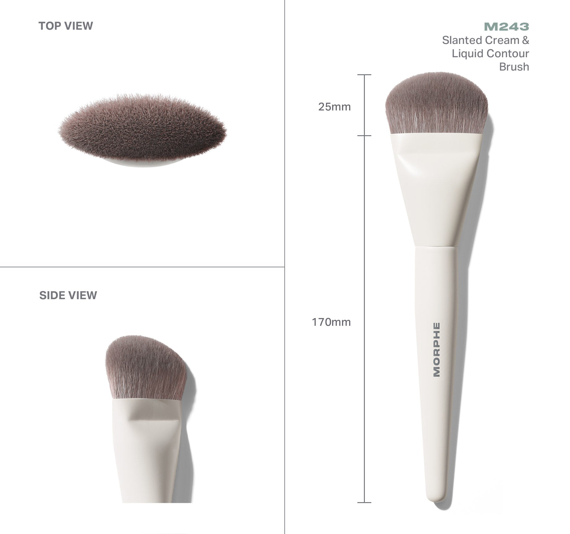 Morphe Face Brushes M243 Slanted Cream & Liquid Contour Brush pinceau contour biseauté